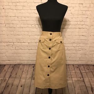 NWOT Talbots High-Waist Button Up Midi Skirt